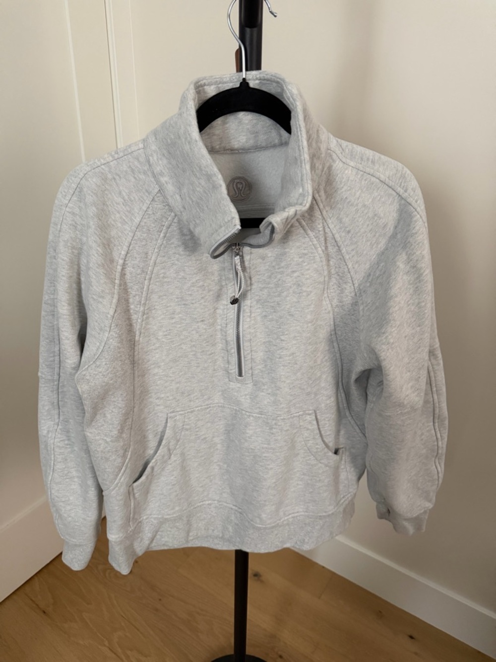lululemon athletica Oversized Funnel-Neck Half Zip Long in Heathered Grey, XS/S